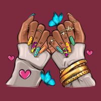 Afro Woman Nail Art Premium Hoodie | Teevron
