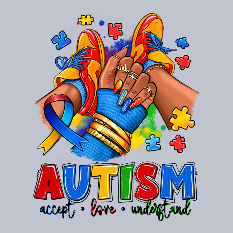Autism Accept Love Understand Afro Girl Sneakers Premium Hoodie by RanaPortraitStore | Teevron