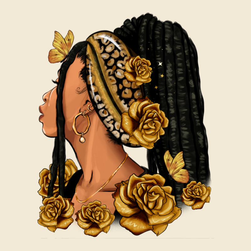 Gold Roses Afro Woman Premium Hoodie by RanaPortraitStore | Teevron