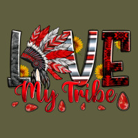 Red Black Grey White Love My Tribe Indian Headdres Vintage Tee | Teevron