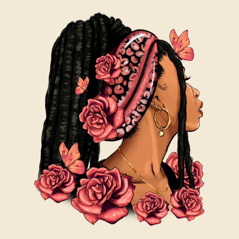 Pink Roses Afro Woman Premium Hoodie by RanaPortraitStore | Teevron