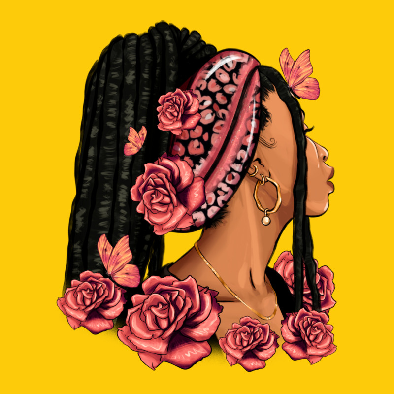 Pink Roses Afro Woman Premium Hoodie by RanaPortraitStore | Teevron