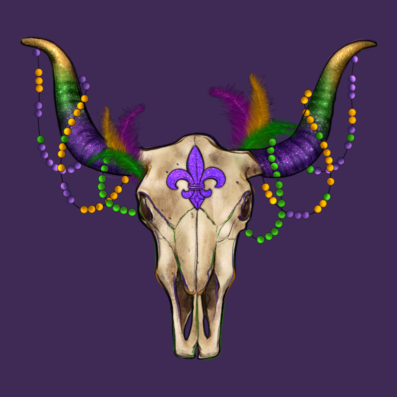 Mardi Gras Bull Skull Premium Hoodie by RanaPortraitStore | Teevron