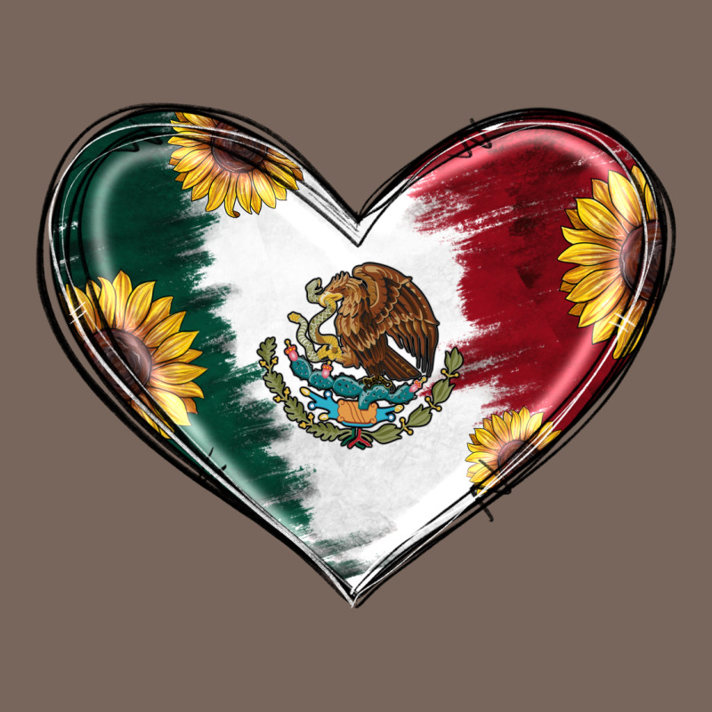 Sunflower Mexican Flag Heart Premium Hoodie by RanaPortraitStore | Teevron