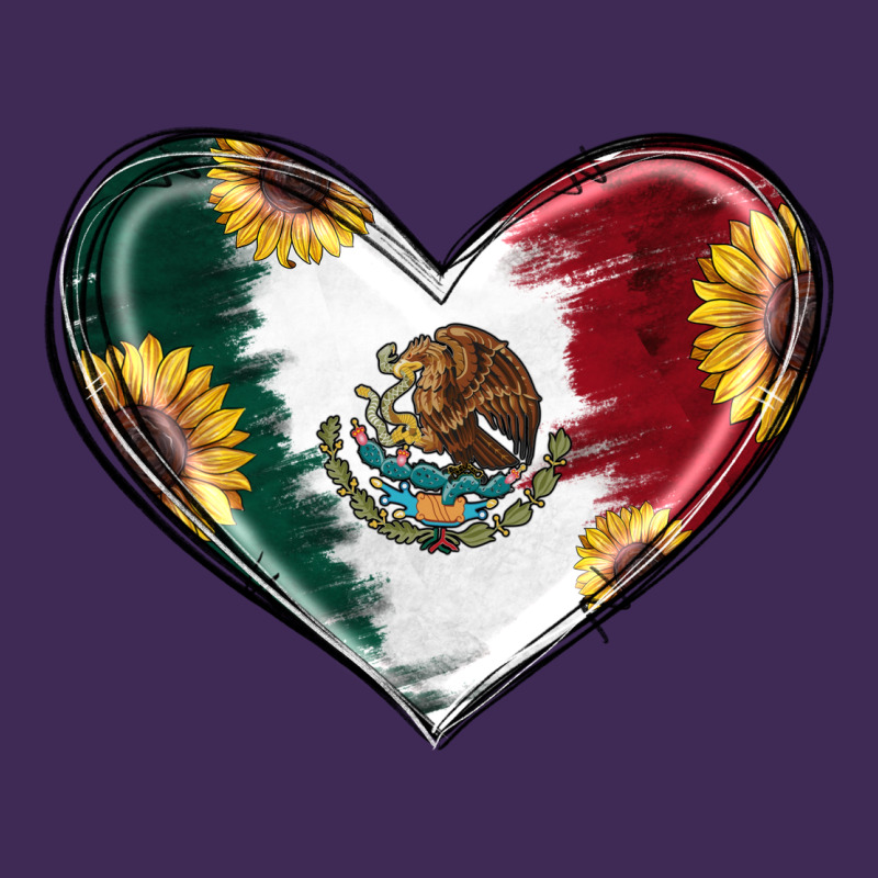 Sunflower Mexican Flag Heart Premium Hoodie by RanaPortraitStore | Teevron