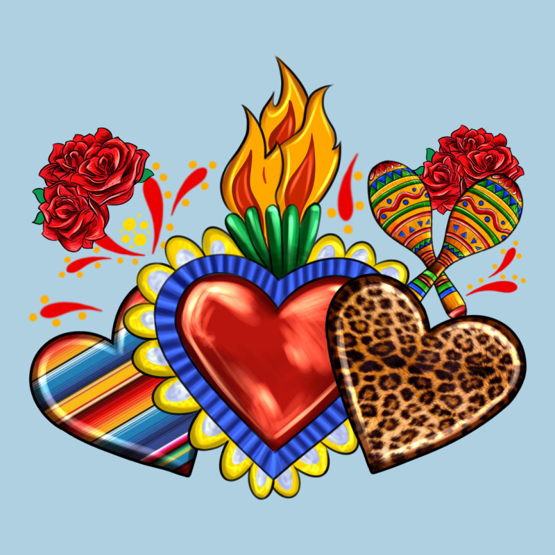 Sacred Heart With Leopard And Serape Heart Premium Hoodie by RanaPortraitStore | Teevron
