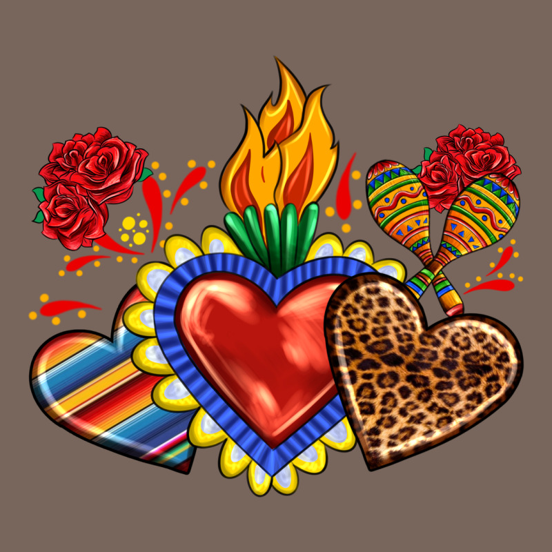 Sacred Heart With Leopard And Serape Heart Premium Hoodie by RanaPortraitStore | Teevron