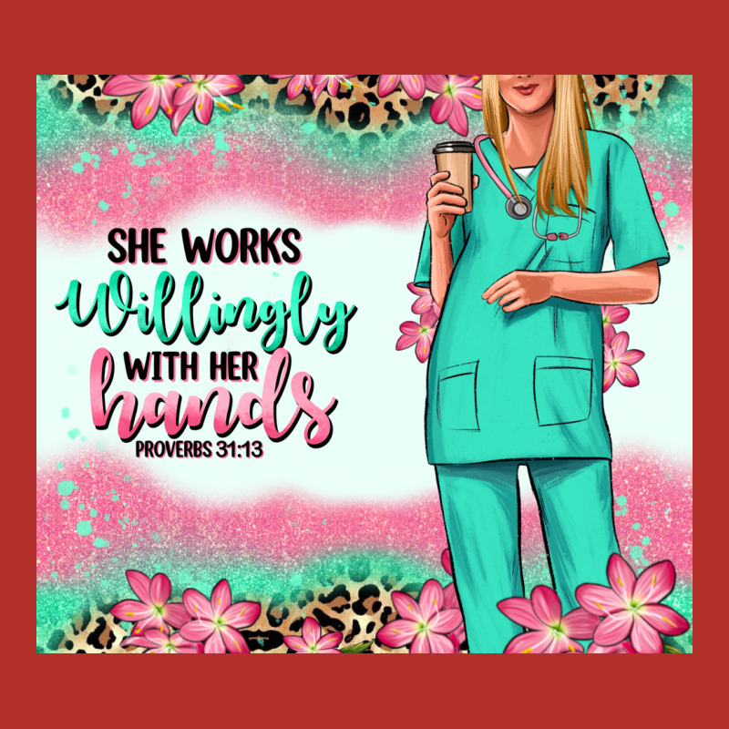 She Works Willingly With Her Hands Blonde Nurse Premium Hoodie by RanaPortraitStore | Teevron