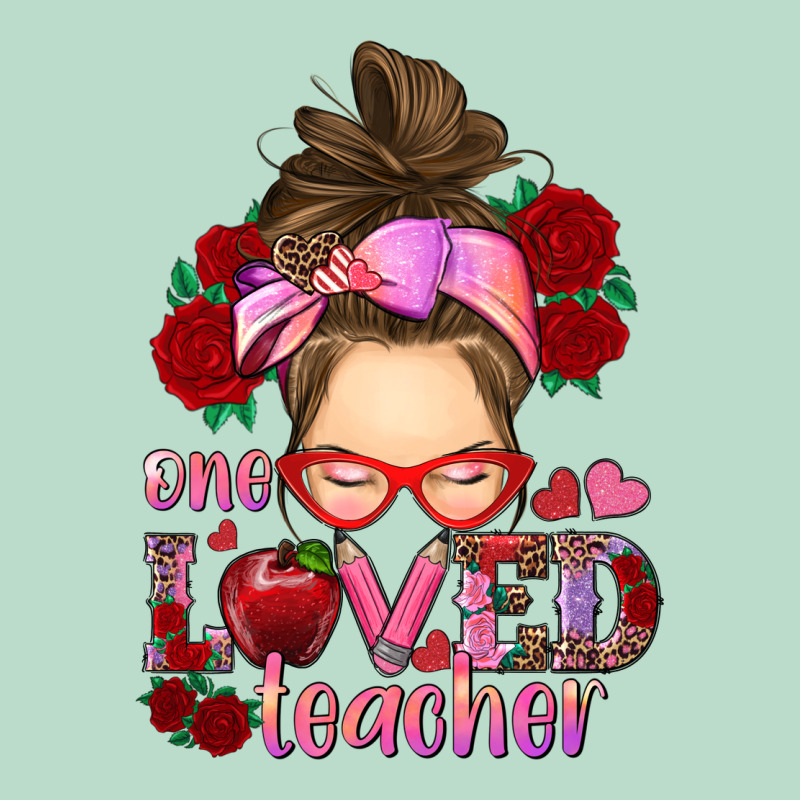 One Loved Teacher Messy Bun Premium Hoodie by RanaPortraitStore | Teevron