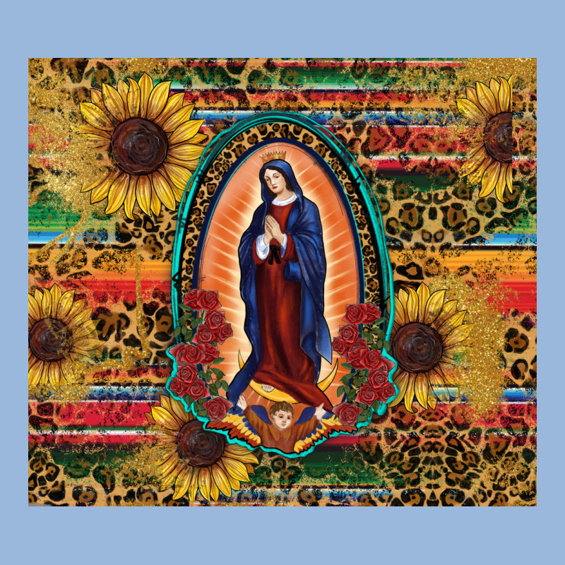 Sunflower Serape Lady Of Guadalupe Premium Hoodie by RanaPortraitStore | Teevron