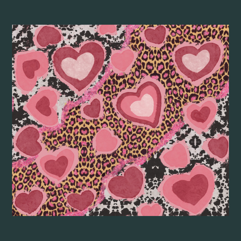 Valentines Day Hearts With Leopard And Cowhide Premium Hoodie by RanaPortraitStore | Teevron