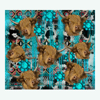 Western Aztec Highland Cow Premium Hoodie | Teevron
