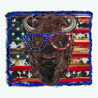 Bison With American Flag Premium Hoodie | Teevron