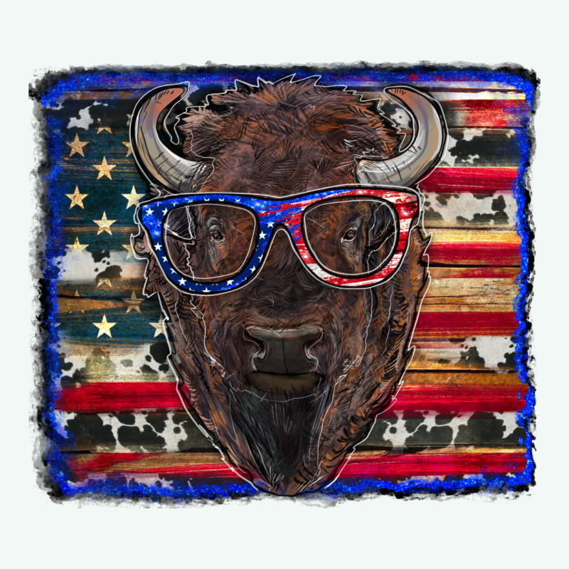 Bison With American Flag Premium Hoodie by RanaPortraitStore | Teevron
