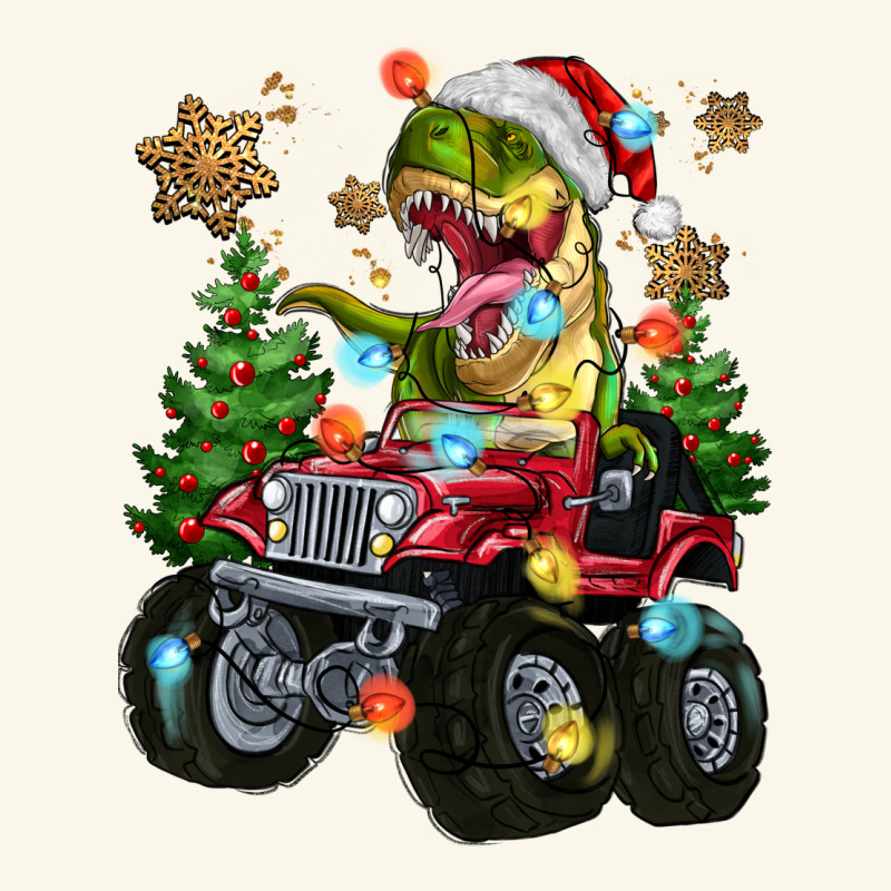 Christmas T-rex With Monster Truck Premium Hoodie by MaliasSmallBusiness | Teevron