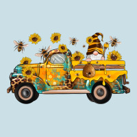 Western Bee Gnomes Truck Sunflowers Honeycomb Beehive Honey Turquoise Ladies Tee | Teevron
