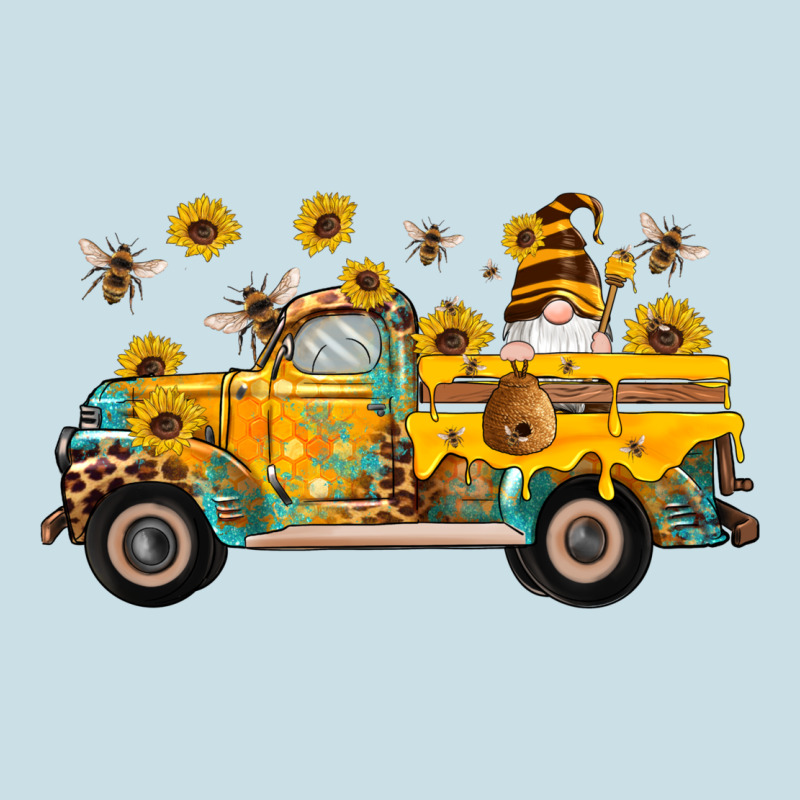 Western Bee Gnomes Truck Sunflowers Honeycomb Beehive Honey Turquoise Ladies Tee by Artiststas | Teevron