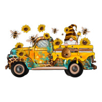western bee gnomes truck sunflowers honeycomb beehive honey turquoise | Teevron