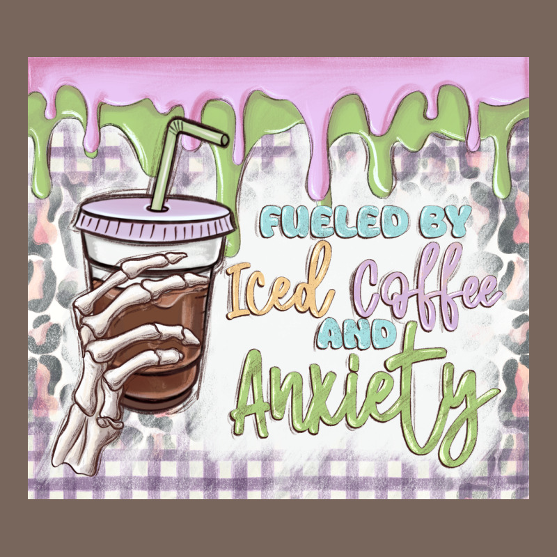 Fueled By Iced Coffee And Anxiety Premium Hoodie by MaliasSmallBusiness | Teevron