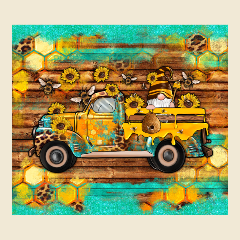 Western Bee Gnomes Truck Honeycomb  Leopard Turquoise Wooden Serape Ladies Tee by Artiststas | Teevron