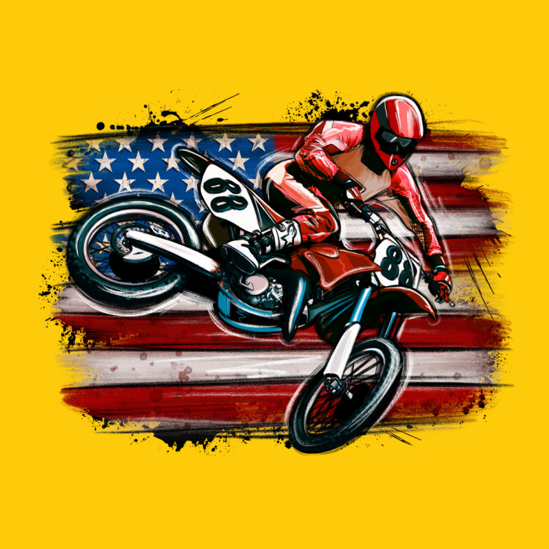 Dirt Bike American Flag Premium Hoodie by MaliasSmallBusiness | Teevron