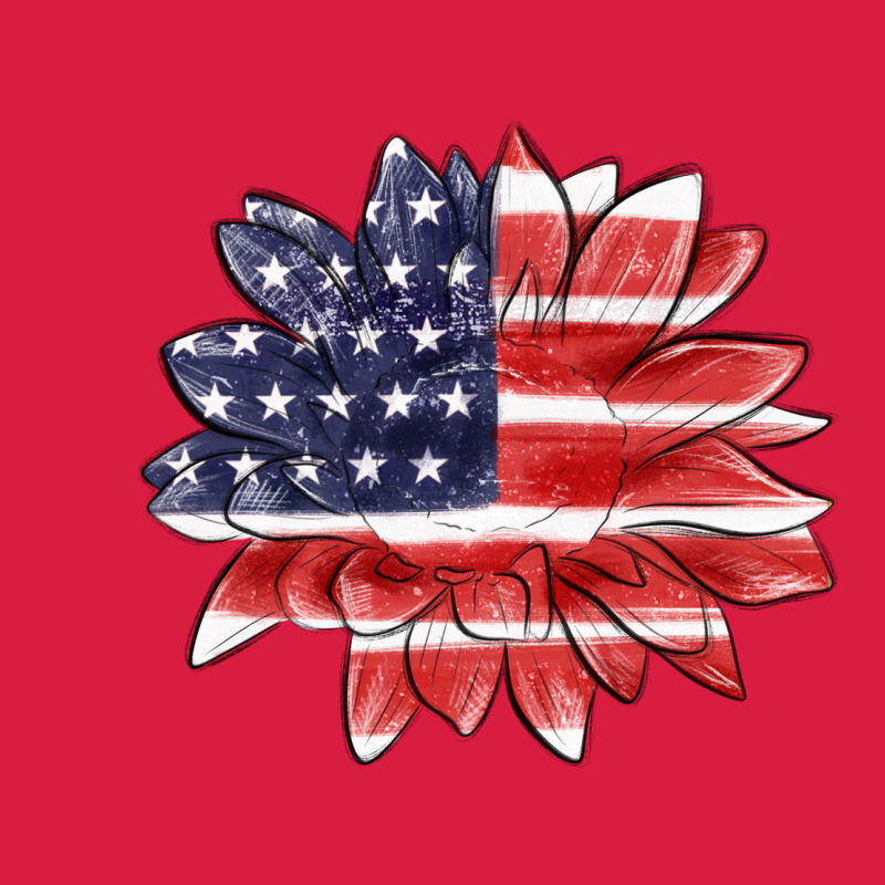 American Flag Sunflower Premium Hoodie by MaliasSmallBusiness | Teevron