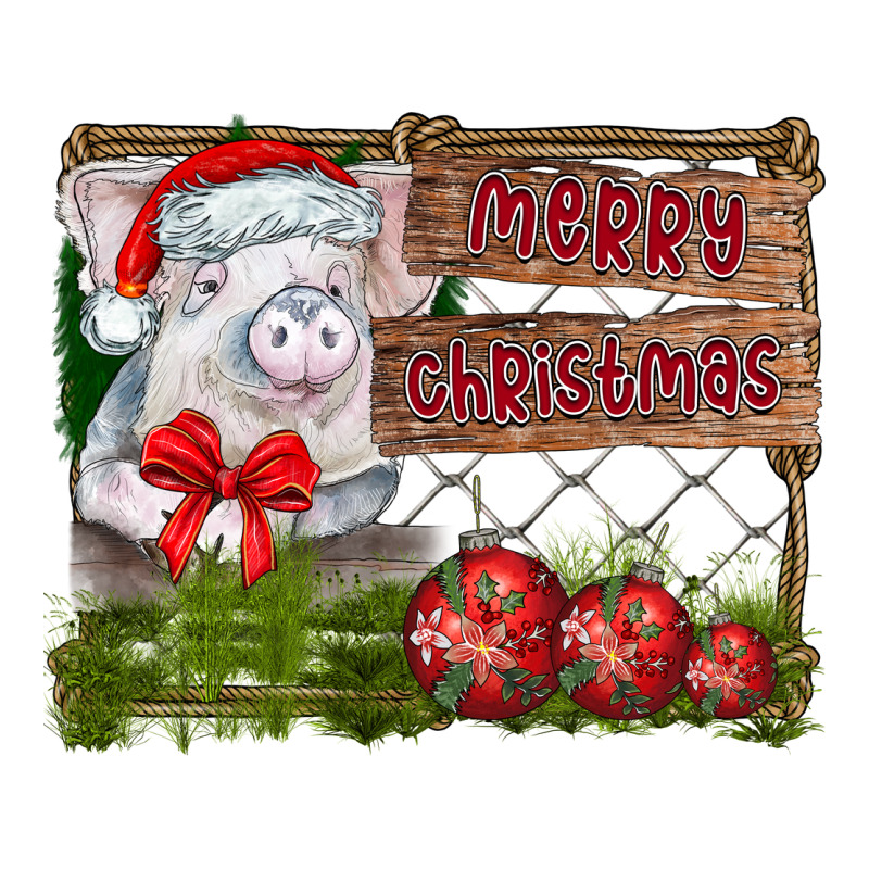 Merry Christmas Pig Premium Tee by CowhideDigitalArt | Teevron
