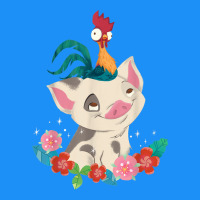 Moana Heihei Rooster Pua Flowers Graphic Classic Tee | Teevron