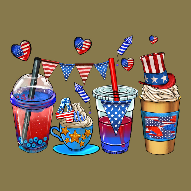4th Of July Coffee Cups Premium Hoodie by AdoDesignShop | Teevron