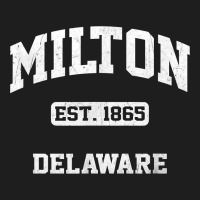 Milton Delaware De Vintage State Athletic Style T Shirt Classic Tee | Teevron