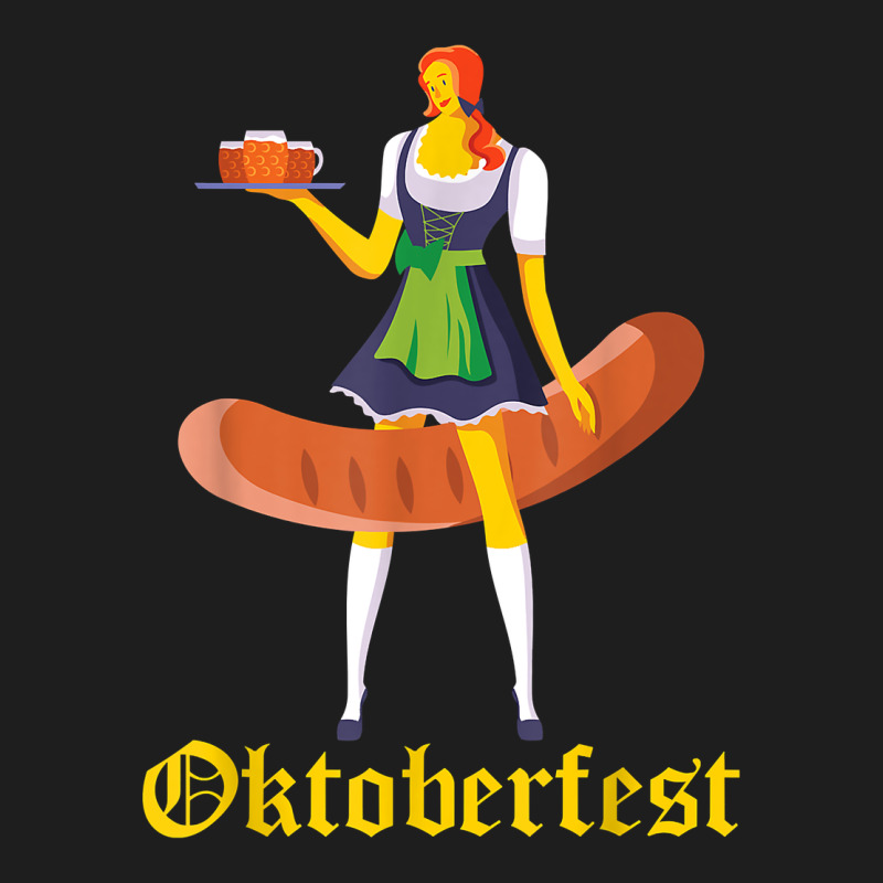 Barmaid Oktoberfest Funny German Woman Dirndl Bratwurst T Shirt Classic Tee by InspiraDesign | Teevron