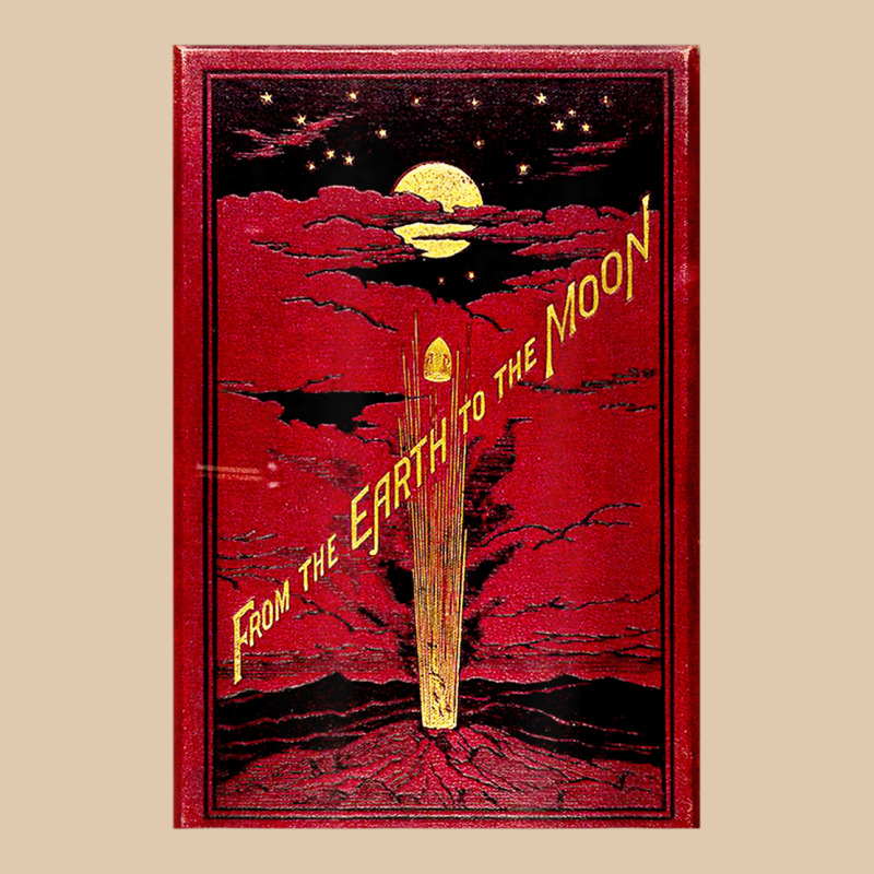 From The Earth To The Moon Jules Verne Book Cover Design Classic Tee by ArtChic | Teevron