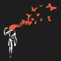Banksy Headshot Butterfly Classic Tee | Teevron