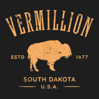 Vermillion South Dakota Bison Distressed Design T Shirt Classic Tee | Teevron