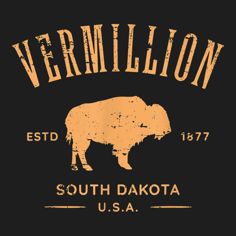 Vermillion South Dakota Bison Distressed Design T Shirt Classic Tee by StudioElite | Teevron