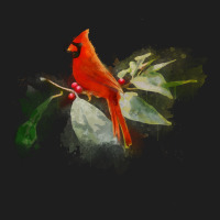 Wild Red Cardinal Bird Long Sleeve Classic Tee | Teevron