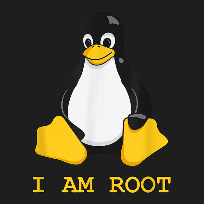 Linux Mascot Tux The Penguin I Am Root Tshirt Men Women Kids Classic Tee by PixelFlow | Teevron