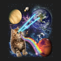 Fluffy Kitten Shoot Laser Rainbow Space Galaxy, Cat Gifts Classic Tee | Teevron