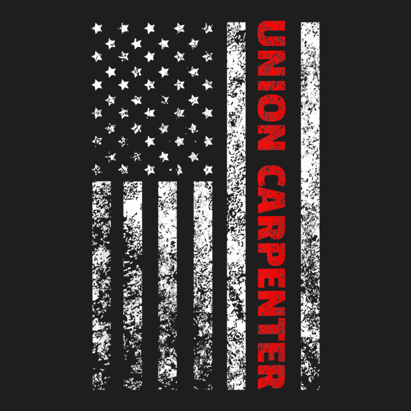 Union Carpenter With A Vintage American Flag For Fans Classic Tee by ArtMosaic | Teevron