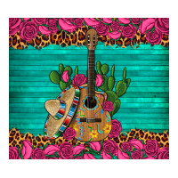 mexican guitar roses cactus sombrero | Teevron