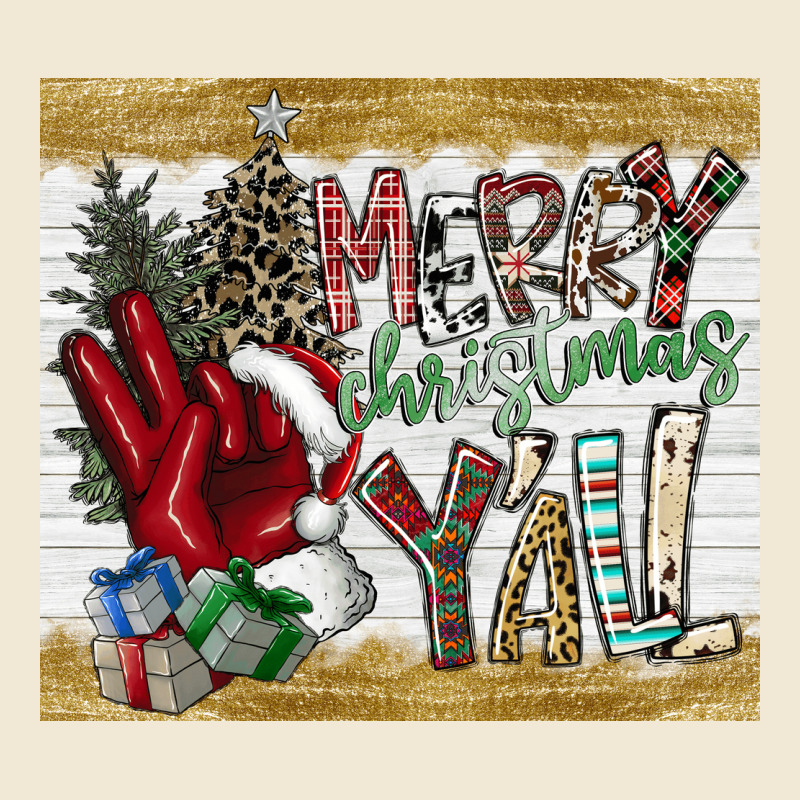 Merry Christmas Y'all Premium Tee by CowhideDigitalArt | Teevron
