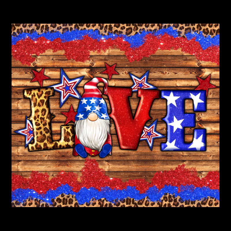 American Flag Gnomes Love Star Leopard Glitter Ladies Tee by Artiststas | Teevron