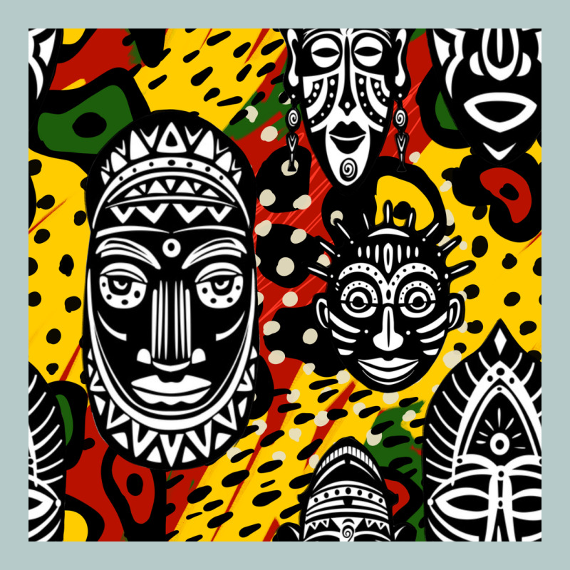 African Masks Colorful Seamless Pattern Heavy Core Tee by BundleAndBundleShop | Teevron