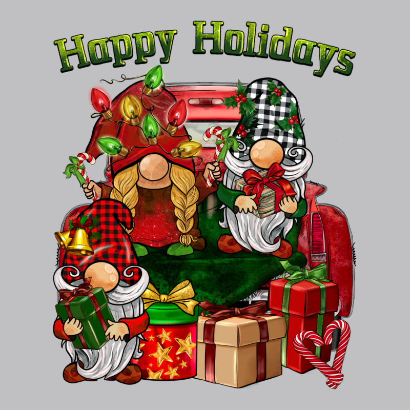 Happy Holidays Gnomes Truck Long Sleeve Tee by BarkalooDesign | Teevron
