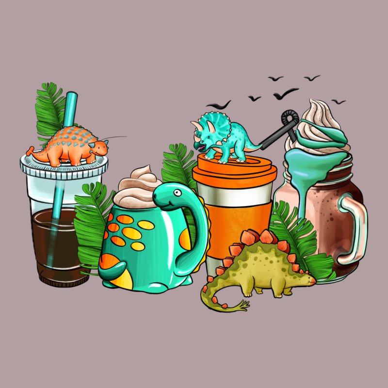 Dinosaur Coffee Cups Vintage Hoodie by AdoDesignShop | Teevron