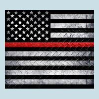 Thin Red Line American Flag Metal Floor Ladies Tee | Teevron