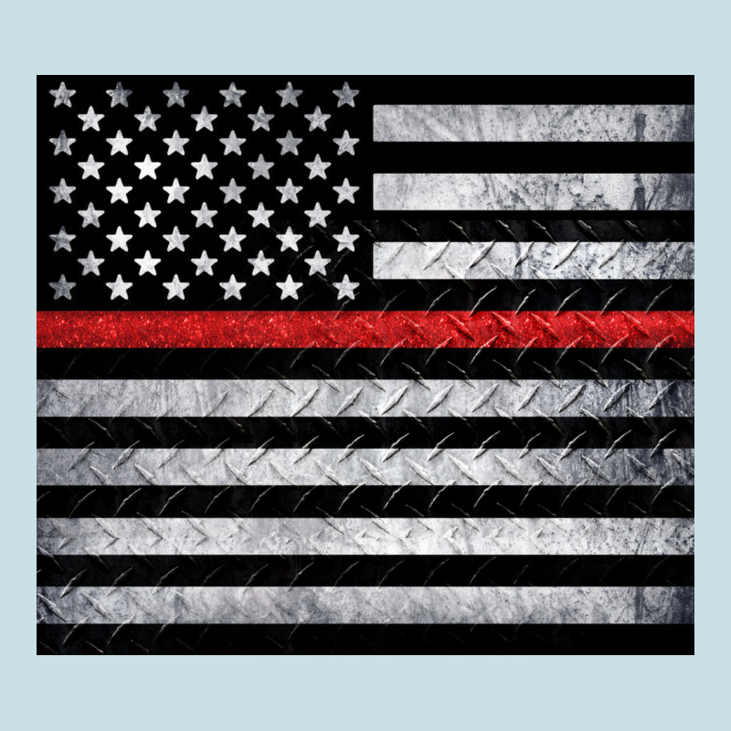 Thin Red Line American Flag Metal Floor Ladies Tee by Artiststas | Teevron