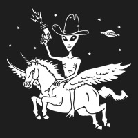 Alien Riding Unicorn  Cool Ufo Cowboy Classic Tee | Teevron