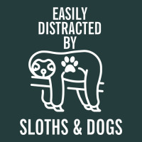 Easily Distracted By Sloths And Dogs Funny Sloth Quote Paw Print Classic Tee | Teevron