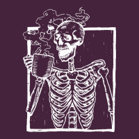 Distressed Skeleton Vintage Smiling Skull Drinking Coffee Classic Tee | Teevron